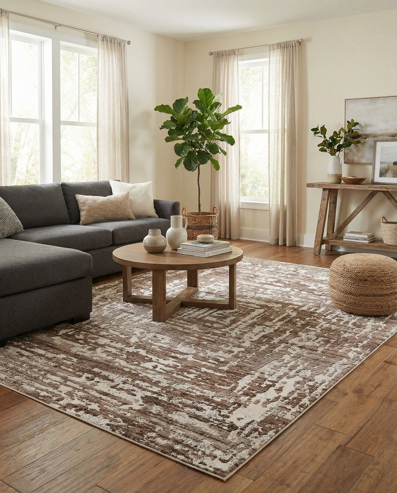 Sanctuary Retreat Collection Area Rug -  Asylum Rectangle Chocolate Brown  lifestyle 20