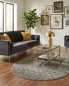 Hollywood Luxe Collection Area Rug - Sunset (Gray Gold) Oval Gray Gold  lifestyle 59