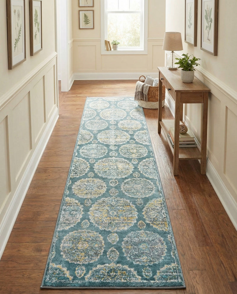 Arcadia Rugs Collection Area Rug -  Atlantis (Gray and Blue) Runner Gray and Blue  lifestyle 85