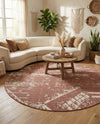 Desert Nomad Terrace Collection Area Rug - Sahara (Rust Red) Round Rust Red  lifestyle 66