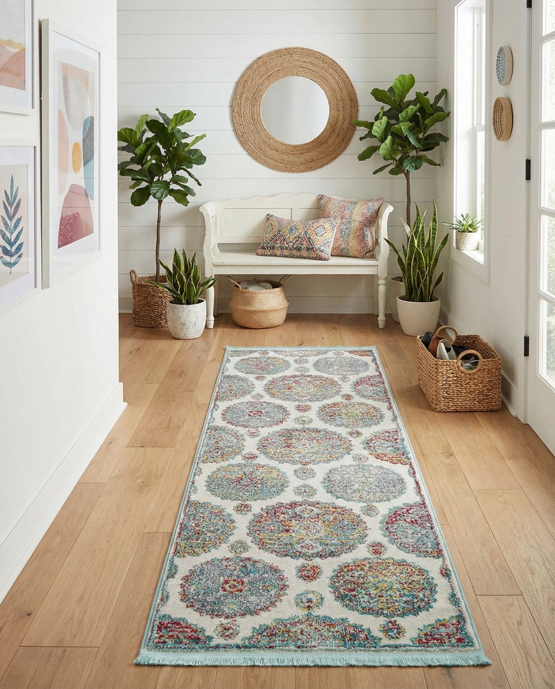 Arcadia Rugs Collection Area Rug -  Atlantis (Cream) Runner Cream  lifestyle 78