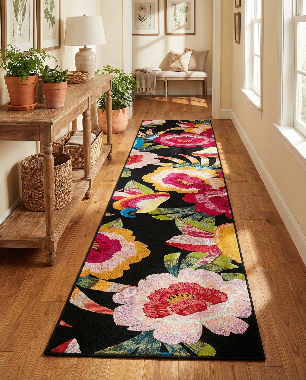 Seaside Blooms Collection Area Rug -  Versailles Runner Multi  lifestyle 91