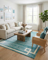 Metro Heights Collection Area Rug -  Bronx Rectangle Turquoise  lifestyle 23