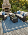 Terrace Fringe Collection Area Rug - Veranda (Blue) Rectangle Blue  lifestyle 16