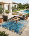 Urban Terrace Collection Area Rug -  Lanai Rectangle Gradient Blue  lifestyle 21