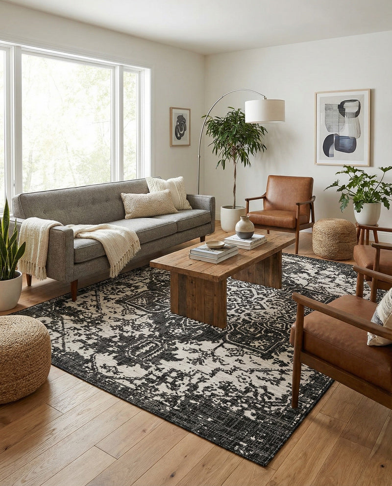 Urban Oasis Rugs Collection Area Rug -  Penthouse (Charcoal Gray) Rectangle Charcoal Gray  lifestyle 35
