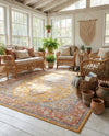 Seville Stripes Collection Area Rug - Cadiz (Yellow) Rectangle Yellow  lifestyle 5