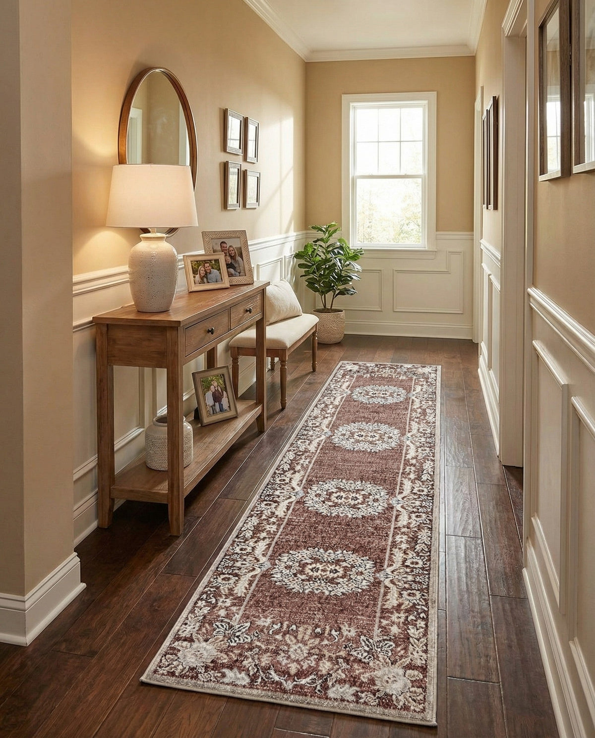 Heritage Harbor Collection Area Rug -  Seabreeze Runner Dusty Rose  lifestyle 179