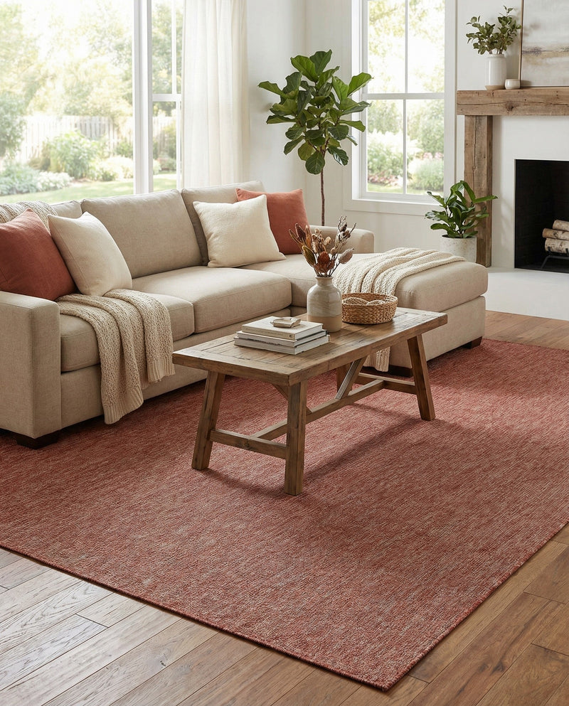 Seaside Serenity Collection Area Rug - Veranda (Rust Red) Rectangle Rust Red  lifestyle 11