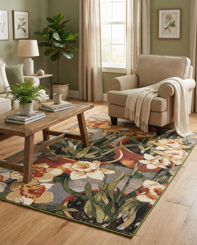 Seaside Blooms Collection Area Rug - Eden Rectangle Multi  lifestyle 17