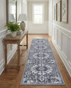 Baroque Era Collection Area Rug - Versailles (Dark Gray) Runner Dark Gray  lifestyle 16