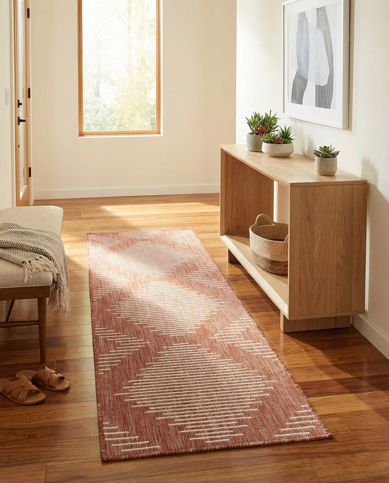 Urban Terrace Collection Area Rug -  Chelsea (Rust Red) Runner Rust Red  lifestyle 80