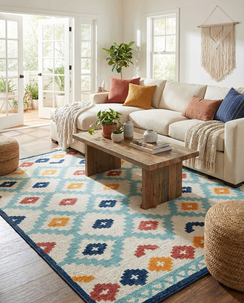 Caribbean Terrace Collection Area Rug -  Tobago Rectangle Ivory  lifestyle 31