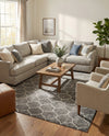Trellis Mosaic Collection Area Rug -  Pergolatown (Dark Gray) Rectangle Dark Gray  lifestyle 13