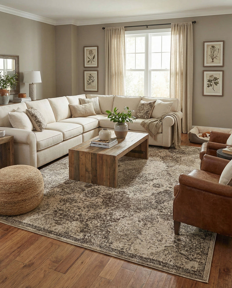 Gobi Sands Collection Area Rug -  Taklamakan Rectangle Beige  lifestyle 3