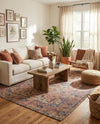 Savannah Threads Collection Area Rug - Tybee Rectangle Peach pink  lifestyle 33
