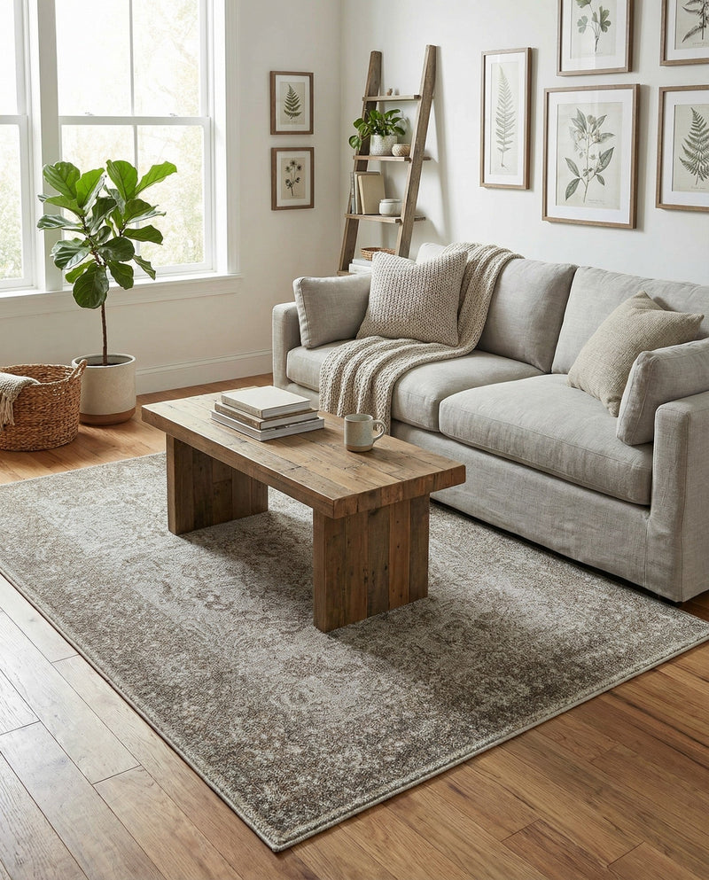 Horizon Collection Area Rug -  Apex (Light Gray) Rectangle Light Gray  lifestyle 30