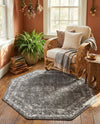 Riviera Elegance Collection Area Rug - Antibes (Dark Gray) Octagon Dark Gray  lifestyle 93