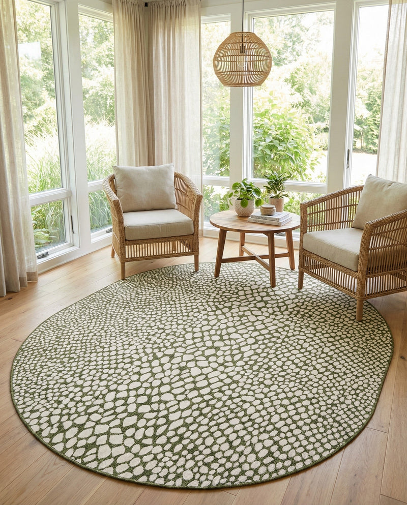 Urban Oasis Rugs Collection Area Rug -  Terrace (Green) Oval Green  lifestyle 52
