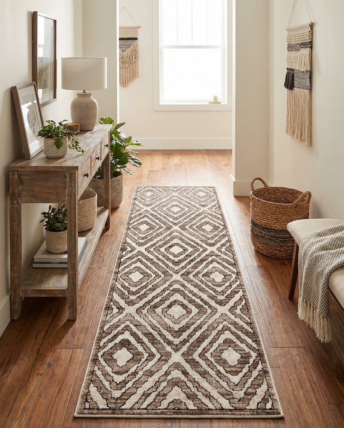 Sanctuary Retreat Collection Area Rug -  Oasis Runner Chocolate Brown  lifestyle 167
