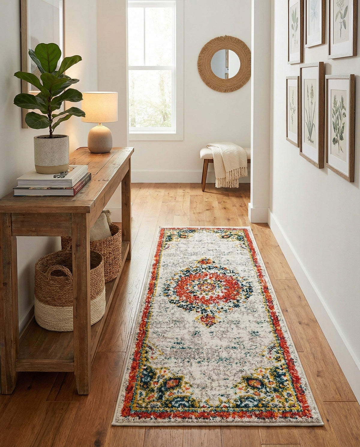 Brighton Terrace Collection Area Rug - Hove (Ivory) Runner Ivory  lifestyle 110