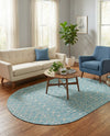 Savannah Pergola Collection Area Rug -  Pergola (Aqua) Oval Aqua  lifestyle 42
