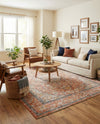 Seville Stripes Collection Area Rug - Cadiz (Brick Red) Rectangle Brick Red  lifestyle 18