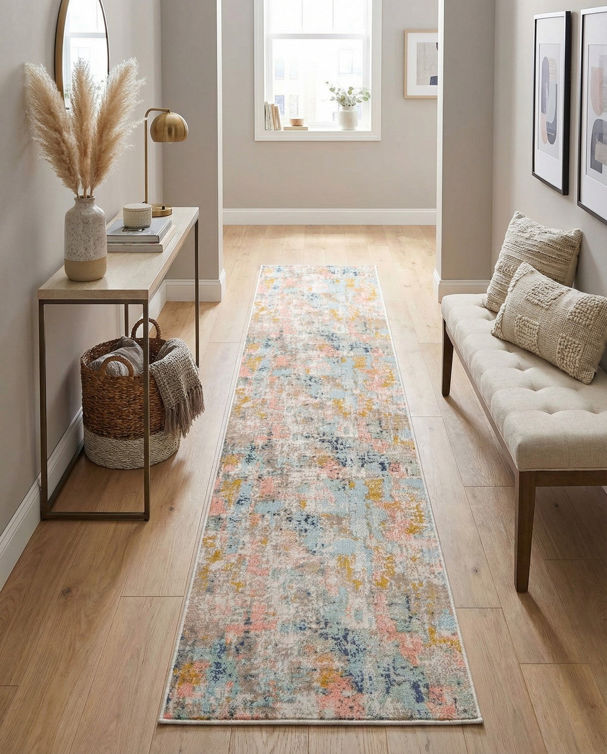Lagoon Oasis Collection Area Rug -  Seagrass Runner Multi  lifestyle 104