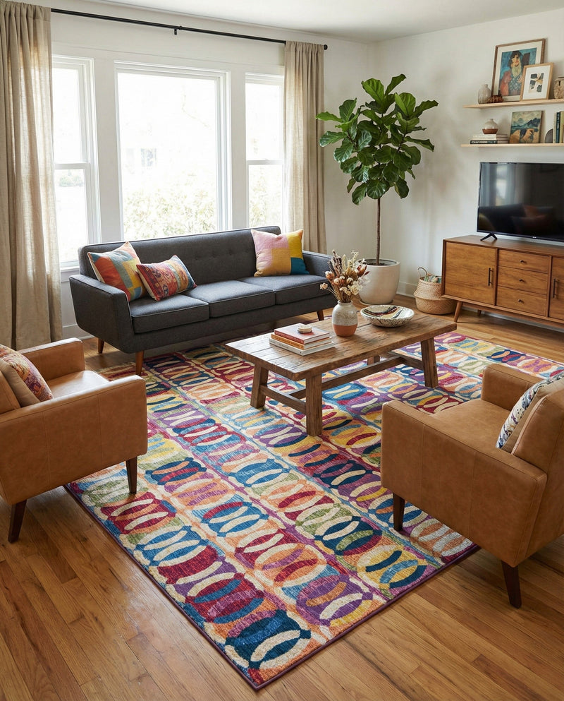 Urban Terrace Collection Area Rug -  Boardwalk Rectangle Multi  lifestyle 20