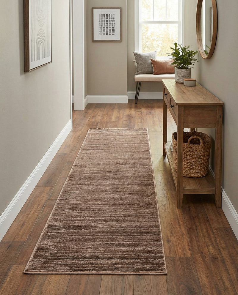 Bloomsbury Elegance Collection Area Rug -  Kensington (Brown) Runner Brown  lifestyle 38