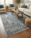 Patio Heritage Collection Area Rug - Savannah (Blue) Rectangle Blue  lifestyle 16