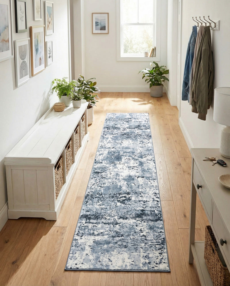 Luminara Sands Collection Area Rug - Elysium (Vintage Blue) Runner Vintage Blue  lifestyle 74