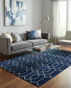 Hollywood Luxe Collection Area Rug - Sunset (Navy Blue Silver) Rectangle Navy Blue Silver  lifestyle 18
