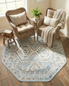 Savannah Elegance Collection Area Rug -  Tybee (Aqua Blue) Octagon Aqua Blue  lifestyle 66