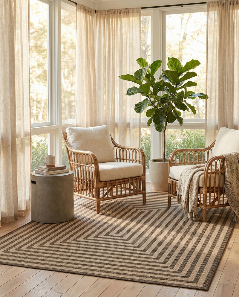 Sahara Sands Collection Area Rug -  Abydos Rectangle Natural and Brown  lifestyle 12