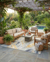 Seaside Blooms Collection Area Rug -  Blossom Square Gray Ivory Yellow  lifestyle 68