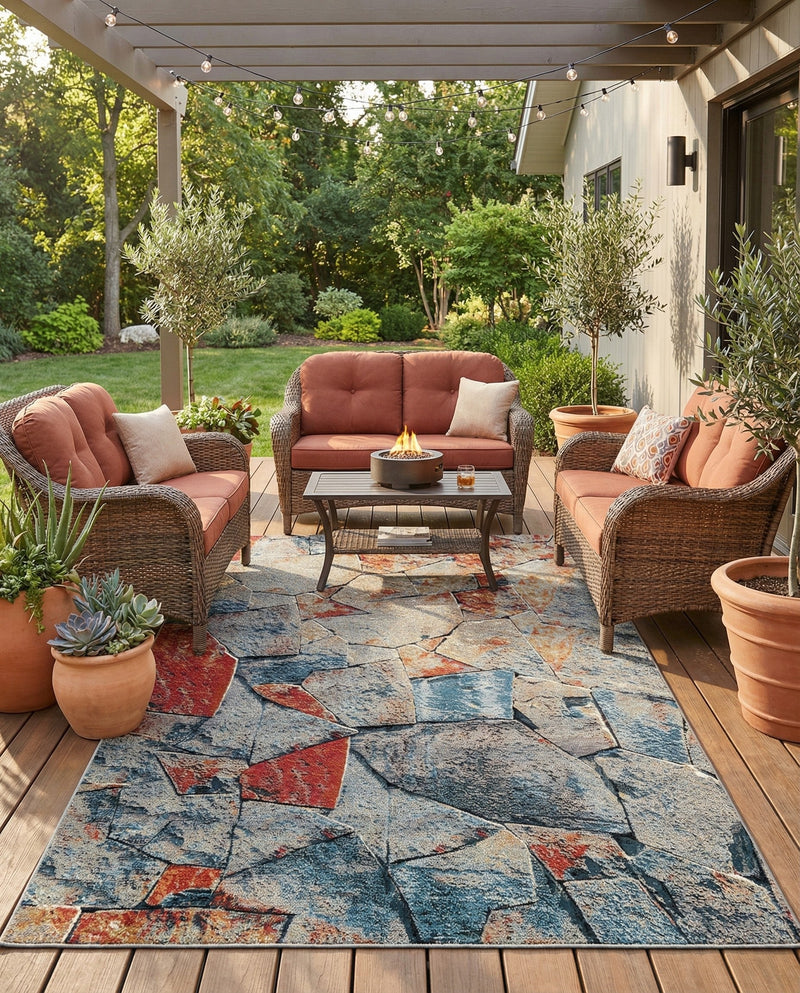 Urban Terrace Collection Area Rug -  Boulevard Rectangle Multi  lifestyle 20
