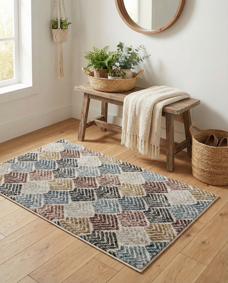 Geo Garden Lattice Collection Area Rug -  Casablanca Rectangle Multi  lifestyle 13