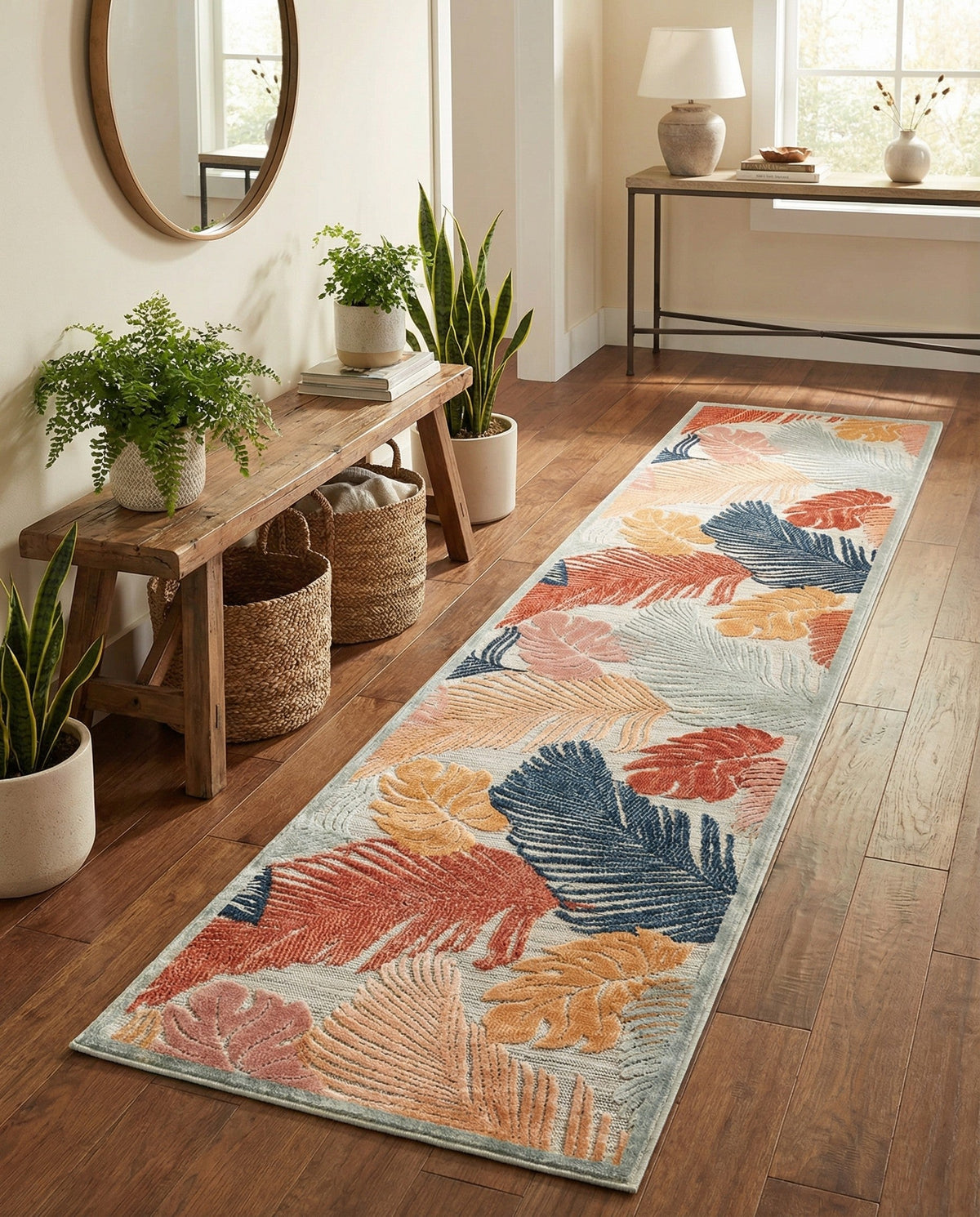 Seaside Blooms Collection Area Rug -  Tranquil Runner Multi  lifestyle 130