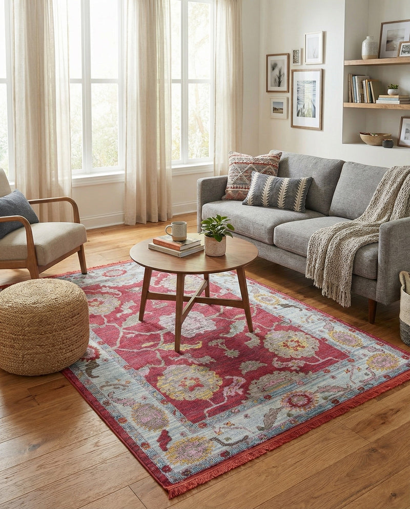Arcadia Rugs Collection Area Rug - Eden (Red) Rectangle Red  lifestyle 22