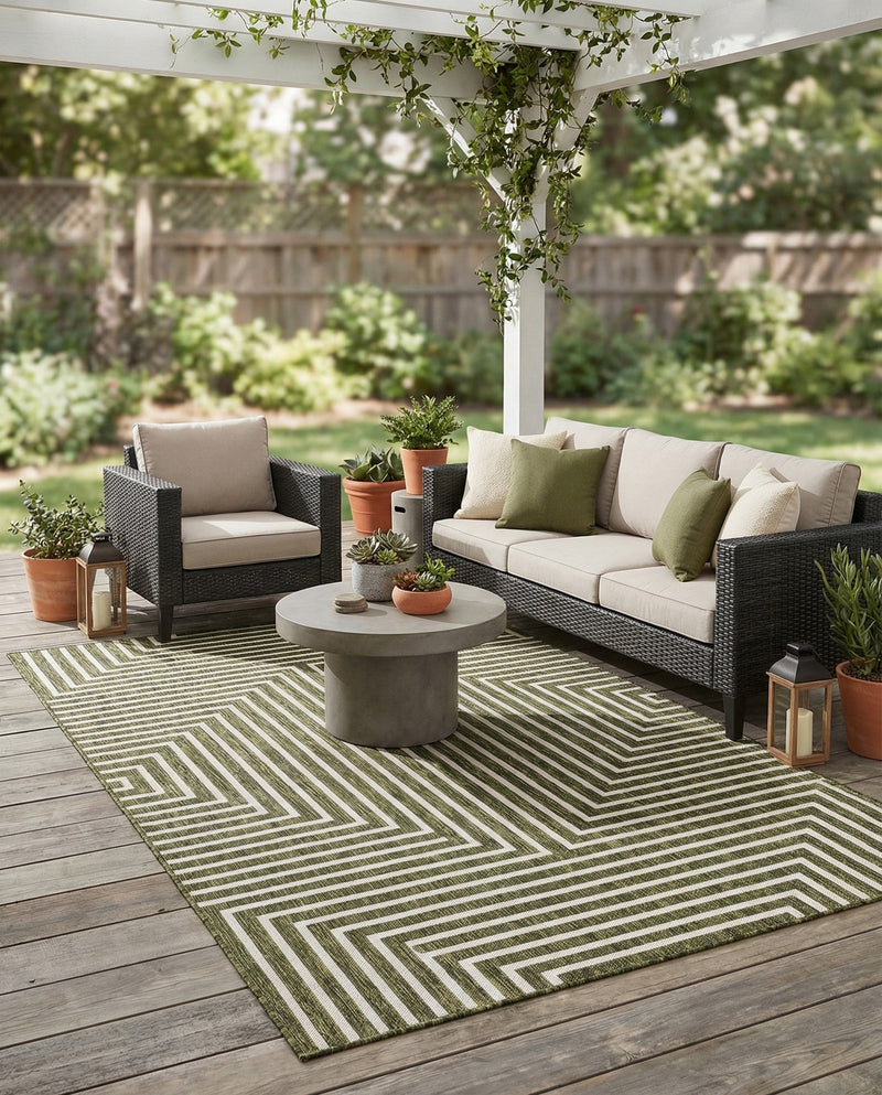 Urban Terrace Collection Area Rug -  Astoria (Green) Rectangle Green  lifestyle 4