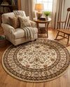 Jaipur Elegance Collection Area Rug -  Nahargarh (Cream) Round Cream  lifestyle 81