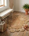Woven Seaside Jute Collection Area Rug - Sienna Oval Natural  lifestyle 18
