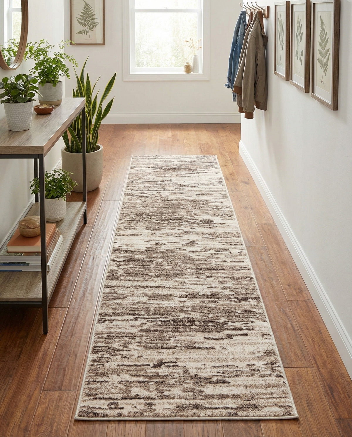 Serenity Sands Collection Area Rug - Dunescape Runner Brown  lifestyle 140