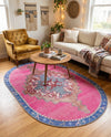 Heritage Elegance Collection Area Rug -  Winterthur (Fuchsia) Oval Fuchsia  lifestyle 32