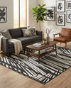 Urban Terrace Collection Area Rug -  Queens Rectangle Black and White  lifestyle 4