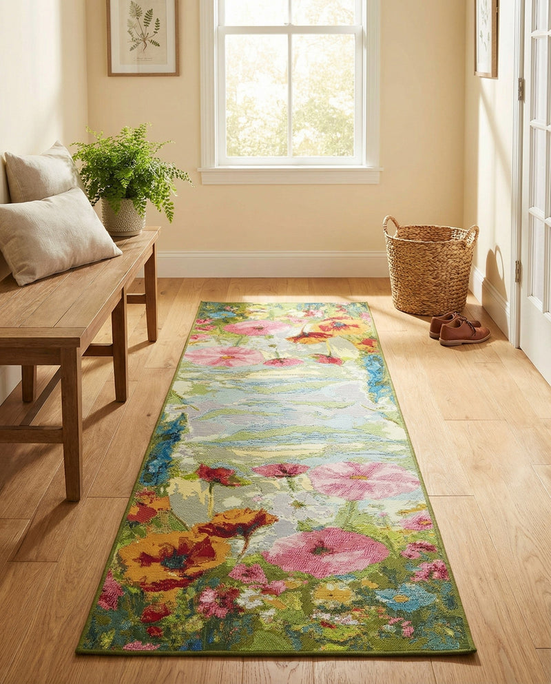 Seaside Blooms Collection Area Rug -  Amalfi Runner Multi  lifestyle 47