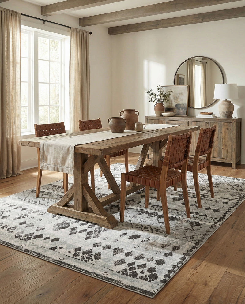 Dresden Elegance Collection Area Rug -  Zittau Rectangle Gray  lifestyle 10