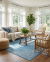 Patio Heritage Collection Area Rug -  Charleston (Light Aqua) Rectangle Light Aqua  lifestyle 9