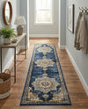 Eden Oasis Collection Area Rug -  Tranquility (Navy Blue) Runner Navy Blue  lifestyle 56